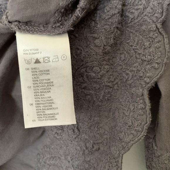 L.O.G.G. by H&M Mushroom Gray Cotton and Lace Top - Picture 10 of 11